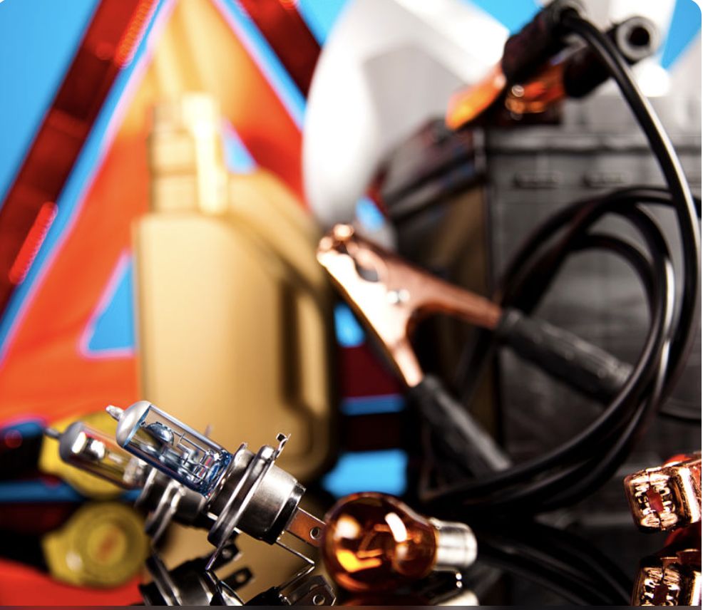 Car batteries, jump leads and bulbs